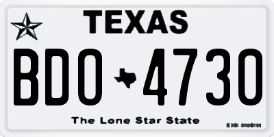 TX license plate BDO4730