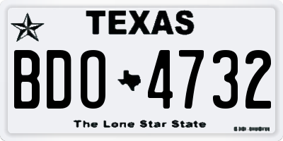 TX license plate BDO4732