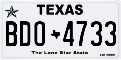 TX license plate BDO4733