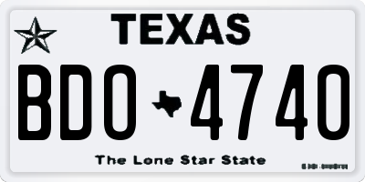 TX license plate BDO4740