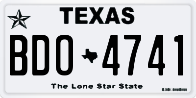 TX license plate BDO4741