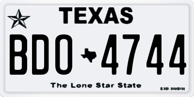 TX license plate BDO4744