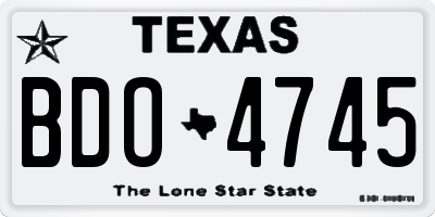 TX license plate BDO4745