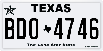 TX license plate BDO4746