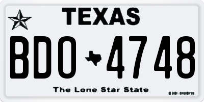 TX license plate BDO4748