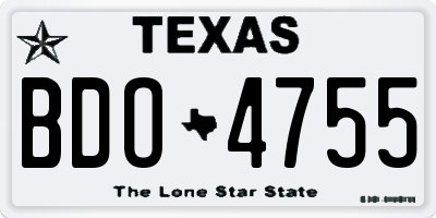 TX license plate BDO4755