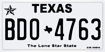 TX license plate BDO4763