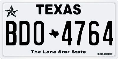 TX license plate BDO4764