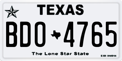 TX license plate BDO4765