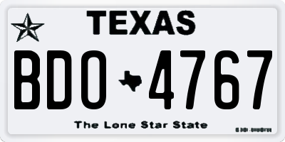 TX license plate BDO4767