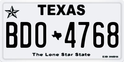 TX license plate BDO4768