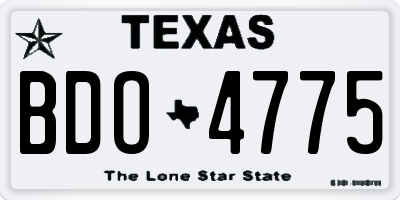 TX license plate BDO4775