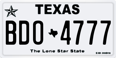 TX license plate BDO4777
