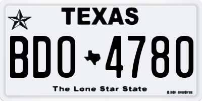 TX license plate BDO4780