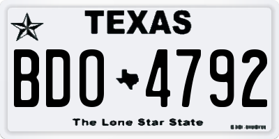 TX license plate BDO4792