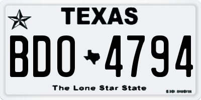 TX license plate BDO4794