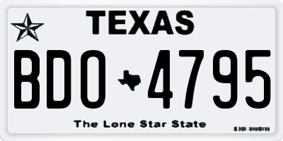 TX license plate BDO4795
