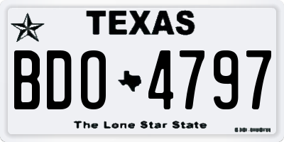 TX license plate BDO4797
