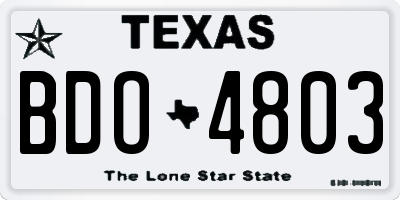 TX license plate BDO4803