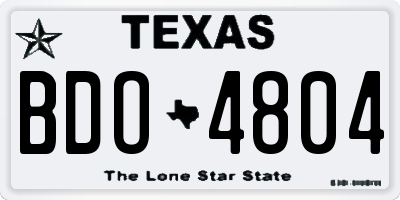 TX license plate BDO4804