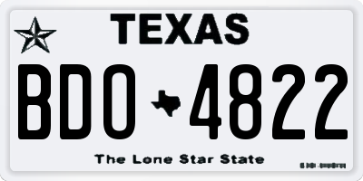 TX license plate BDO4822