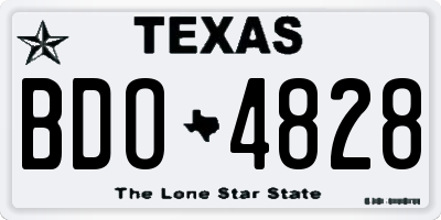 TX license plate BDO4828