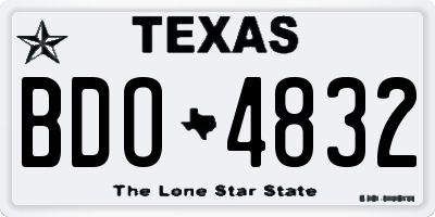 TX license plate BDO4832