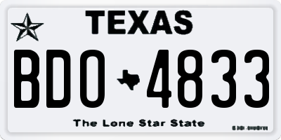 TX license plate BDO4833