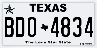 TX license plate BDO4834