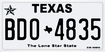 TX license plate BDO4835