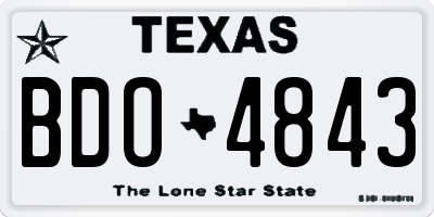 TX license plate BDO4843
