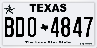 TX license plate BDO4847