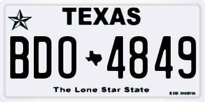 TX license plate BDO4849