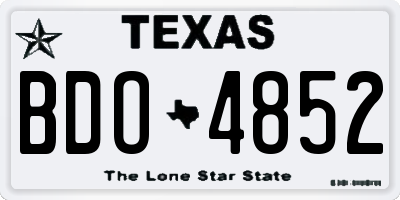 TX license plate BDO4852
