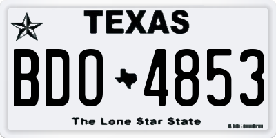 TX license plate BDO4853
