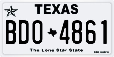 TX license plate BDO4861