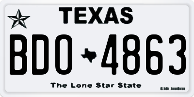 TX license plate BDO4863