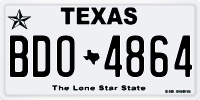 TX license plate BDO4864