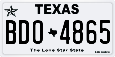 TX license plate BDO4865