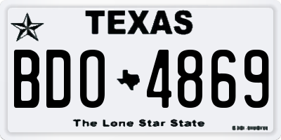 TX license plate BDO4869