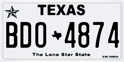 TX license plate BDO4874