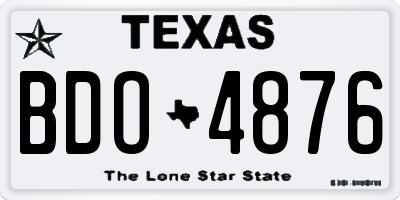 TX license plate BDO4876