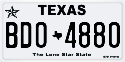 TX license plate BDO4880