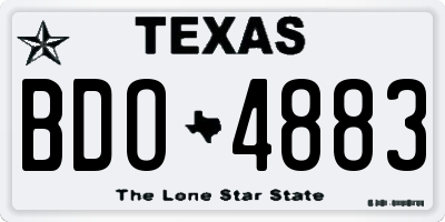 TX license plate BDO4883