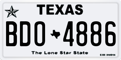 TX license plate BDO4886