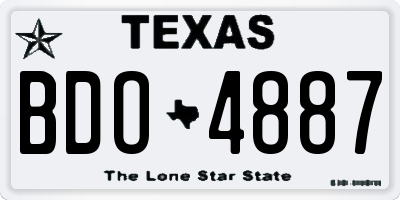 TX license plate BDO4887