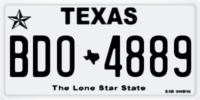TX license plate BDO4889