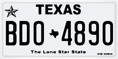 TX license plate BDO4890