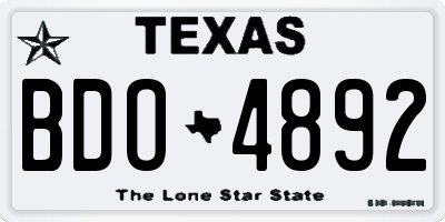 TX license plate BDO4892