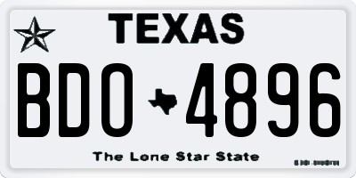 TX license plate BDO4896